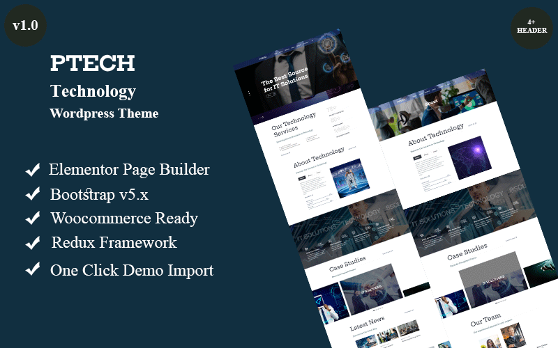 Ptech - Technology Wordpress Theme