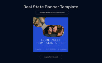 Real estate house property social media or Instagram post or square web banner promo template