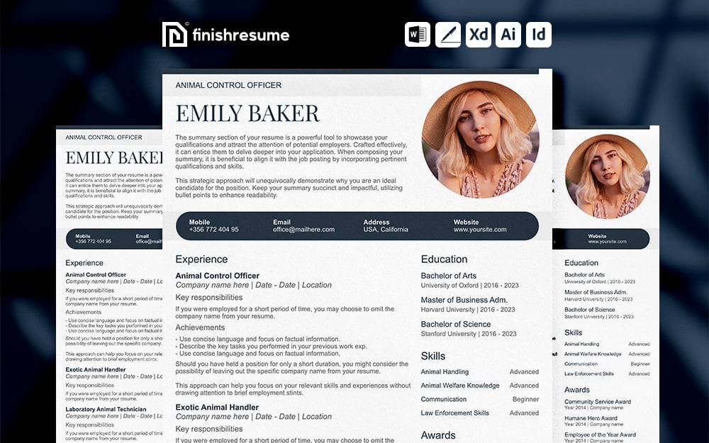 Template #368650 Officer Resume Webdesign Template - Logo template Preview