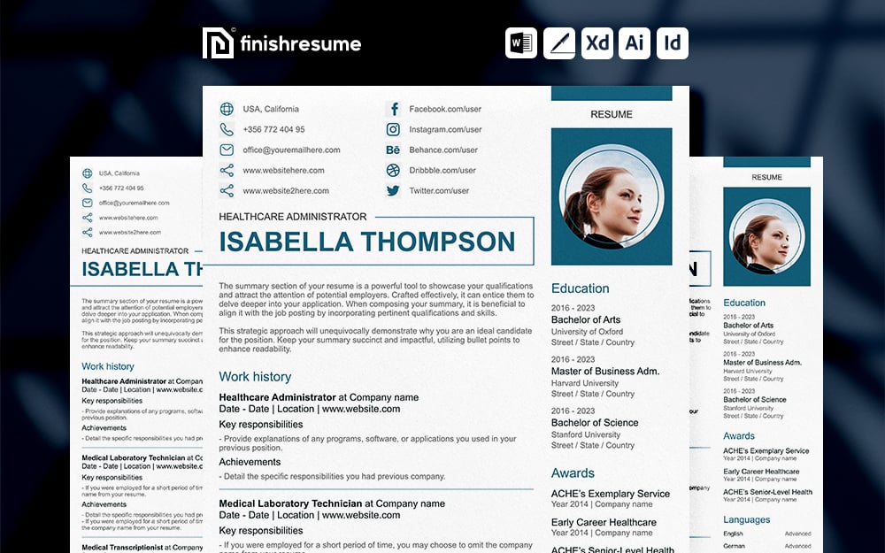 Template #368651 Admin Resume Webdesign Template - Logo template Preview