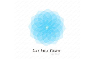Blue Smile Flower Logo Design