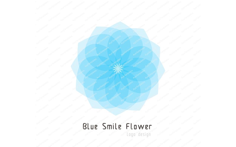 Blue Smile Flower Logo Design Logo Template