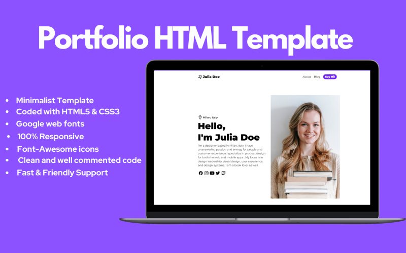Bosluk Personal Portfolio One Page HTML5 Template Website Template