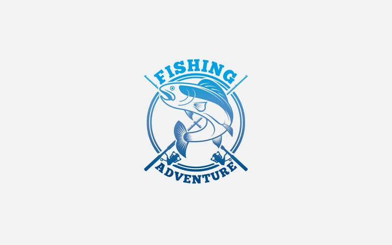 FISHING 2 Logo Design Template Logo Template