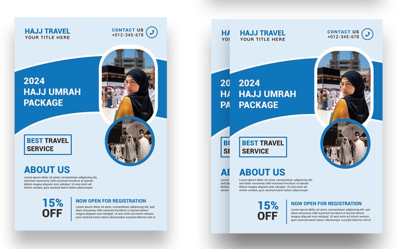Hajj Umrah flyer Template Design Corporate Identity