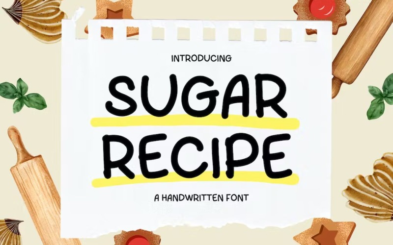 Sugar Recipe - Handwritten Font