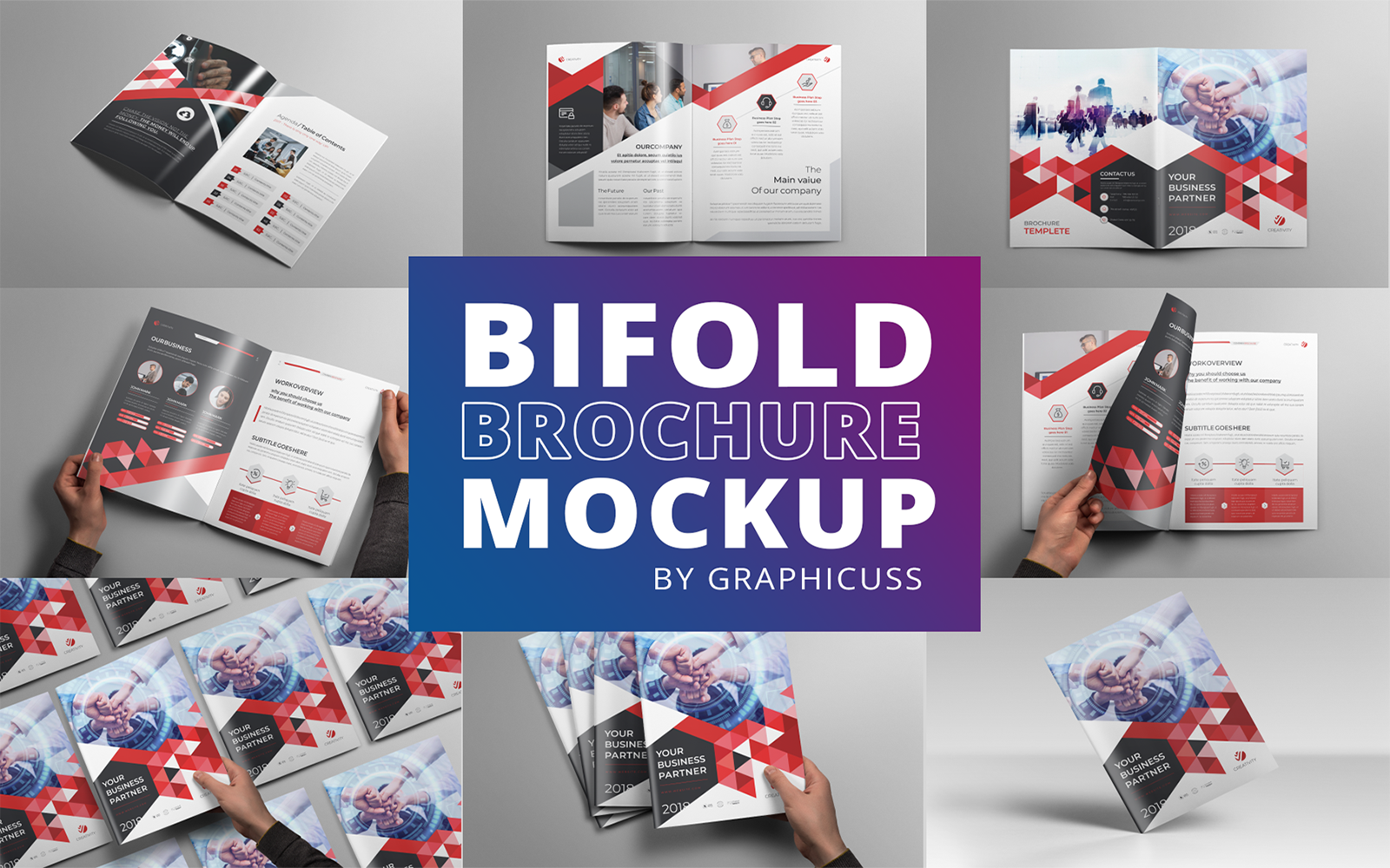 A4 Bifold Brochure Mockup 01