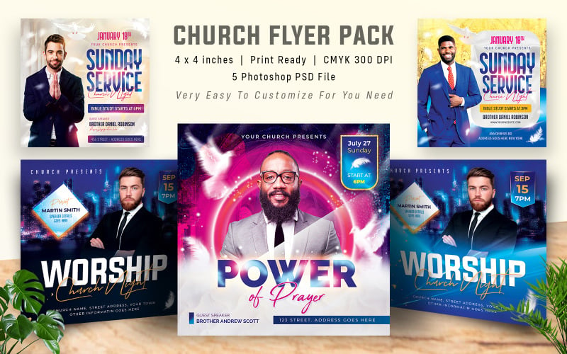 Church Flyer Templates Pack Social Media