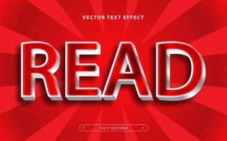 3d read text effect design. modern text design. fully editable text effect.