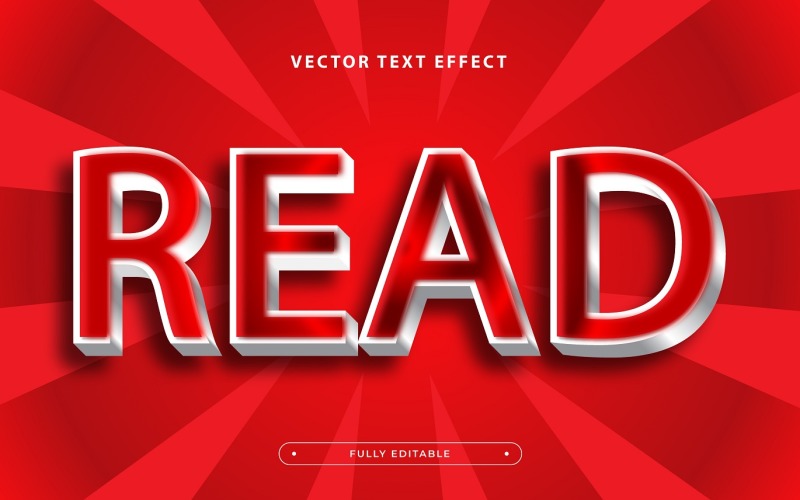 3d read text effect design. modern text design. fully editable text effect. Illustration