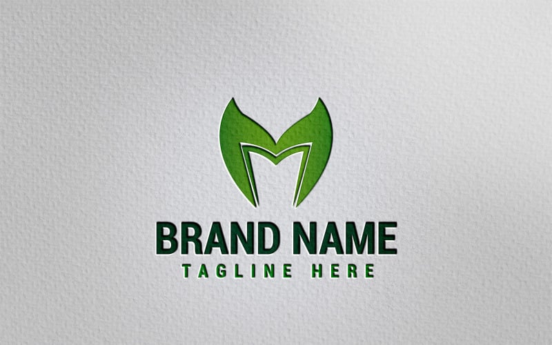 M Letter Logo Design - With Leaf Logo Template