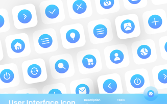 User Interface Icon Set Gradient Circular Filled Style