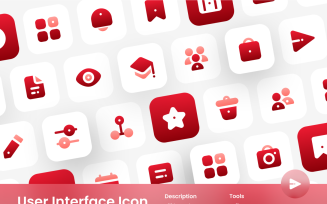 User Interface Icon Set Gradient Filled Two-Tone Style