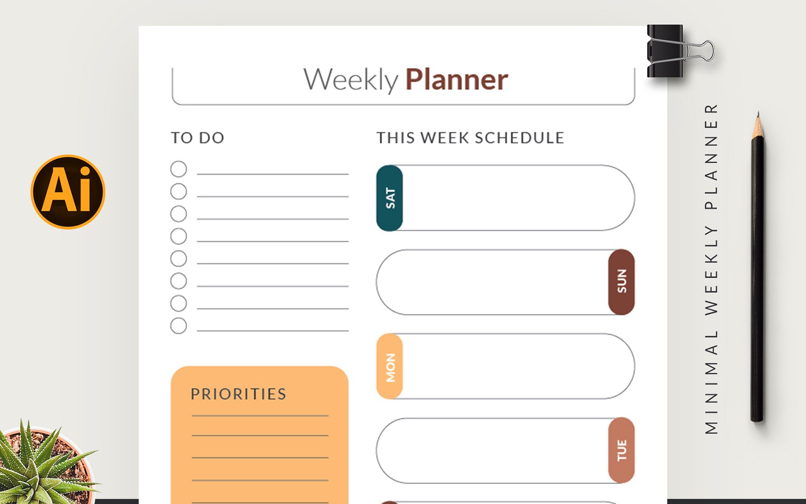 Template #368814 Weekly Planner Webdesign Template - Logo template Preview