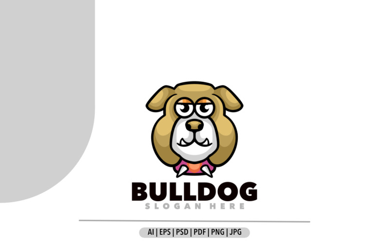 Bulldog mascot logo cartoon design Logo Template