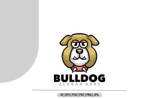 Bulldog mascot logo cartoon design
