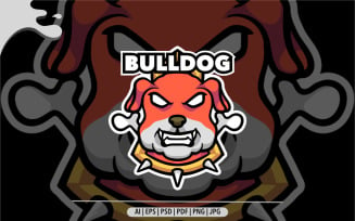 Bulldog mascot logo for gaming and sport design