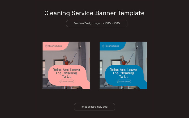 clean eye-catchy professional Cleaning Service Social Media banner Corporate Identity