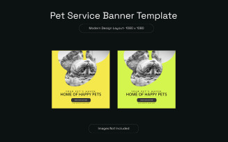 Pet shop social media post banner template or pet care social media cover and promotion banner