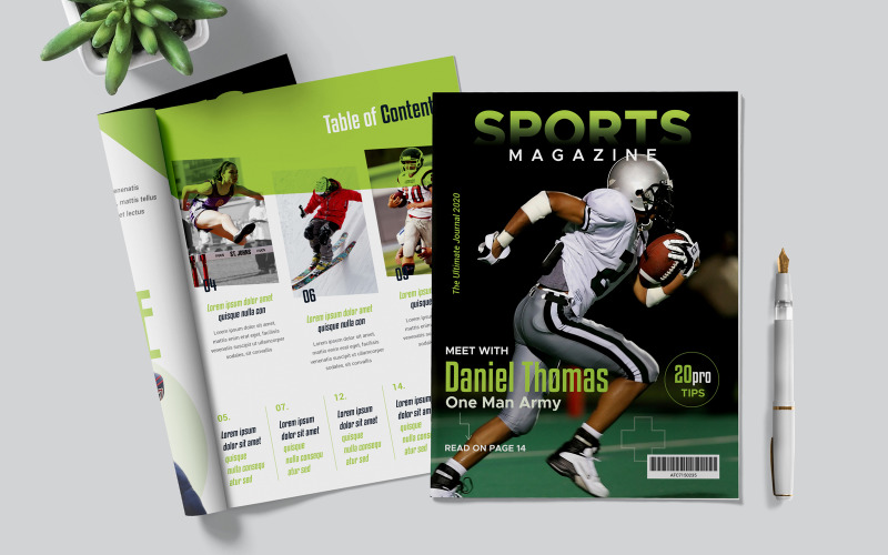 Sports Magazine, Photoshop Template Corporate Identity