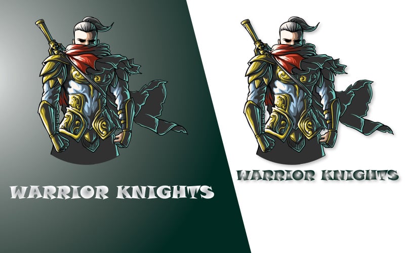Warrior Knights For Gaming & Sports Logo Template