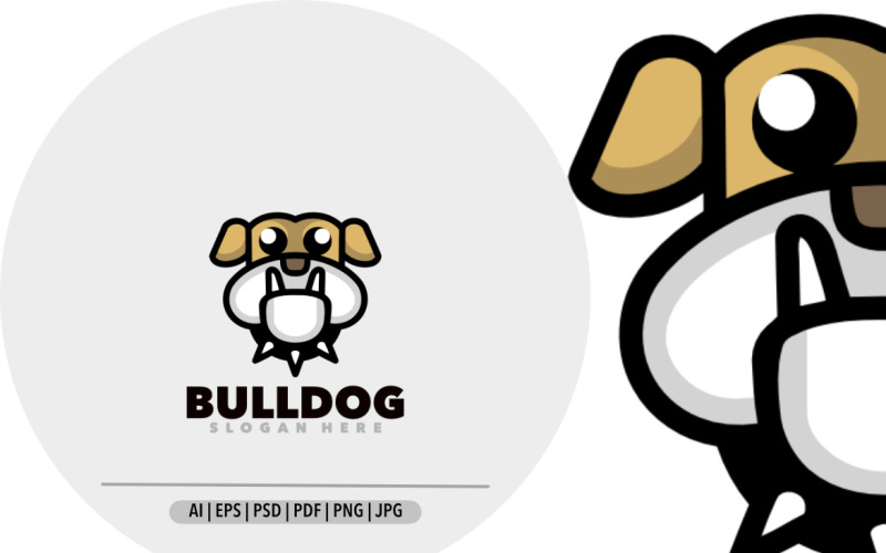 Bulldog head mascot logo design illustration Logo Template