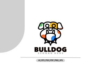 Bulldog line symbol logo template design