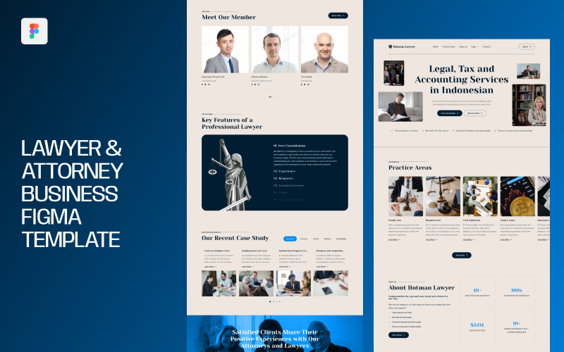 Lawyer & Attorney Business Figma Template UI Element