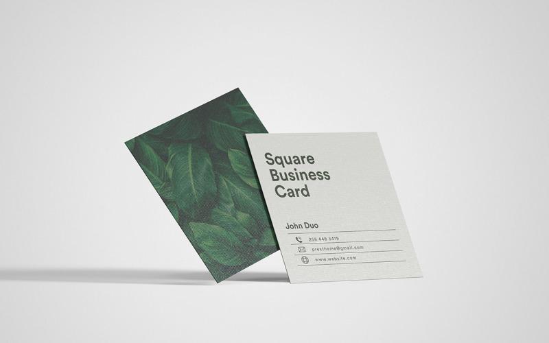Square business card mockup Vol 01 Product Mockup