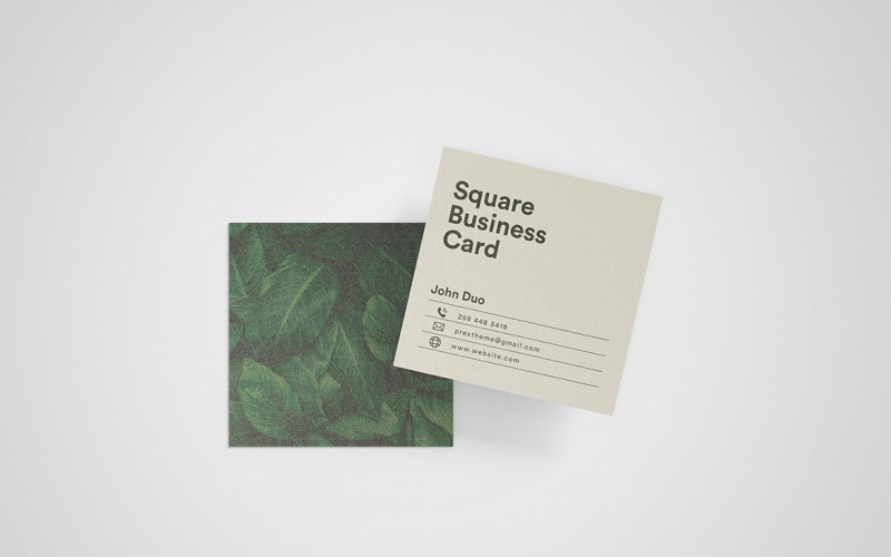 Square business card mockup Vol 03 Product Mockup