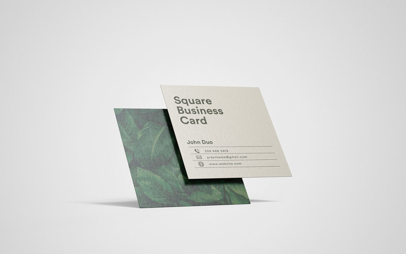 Square business card mockup Vol 06 Product Mockup