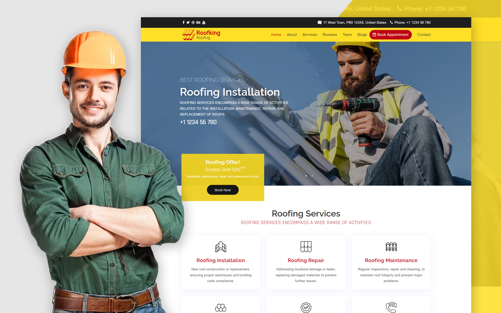 Roofking | Roofing Company Multipurpose Responsive Website Template