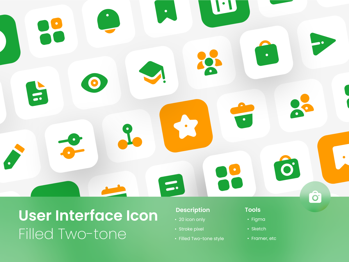 User Interface Icon Set Filled Two-Tone Style