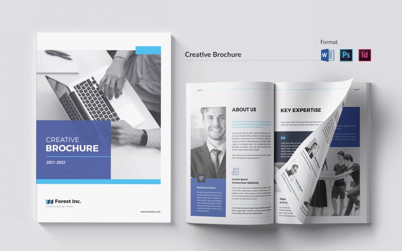 Brochure Word, InDesign, PSD Template Corporate Identity