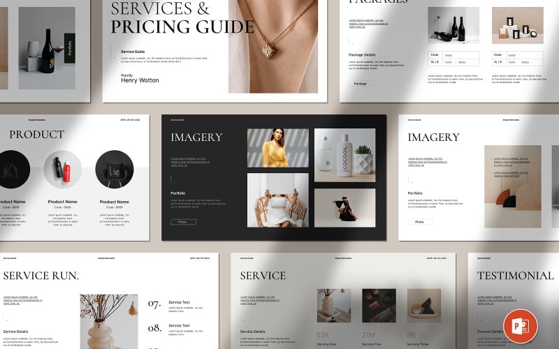 Service & Pricing Guide Powerpoint PowerPoint Template