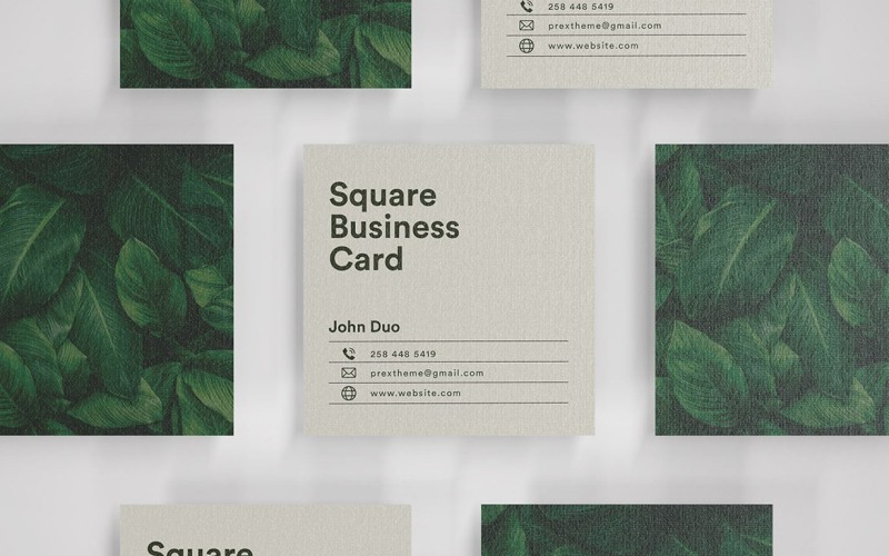 Square business card mockup Vol 14 Product Mockup