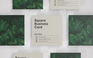 Square business card mockup Vol 14