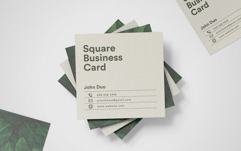 Square business card mockup Vol 19 Product Mockup