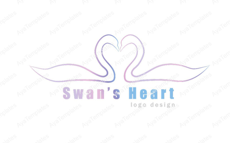 Swans' Heart Logo Design Logo Template