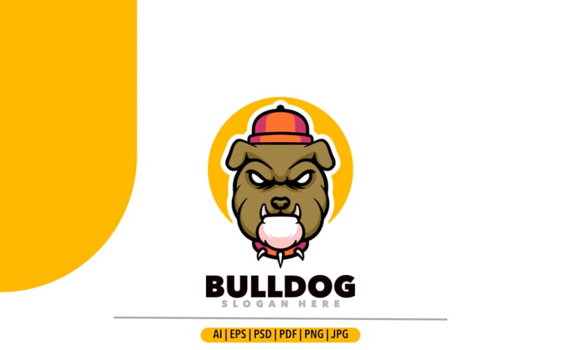 Bulldog mascot logo design illustration Illustration