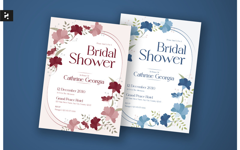 Floral Bridal Shower Invitation Template Pack Corporate Identity