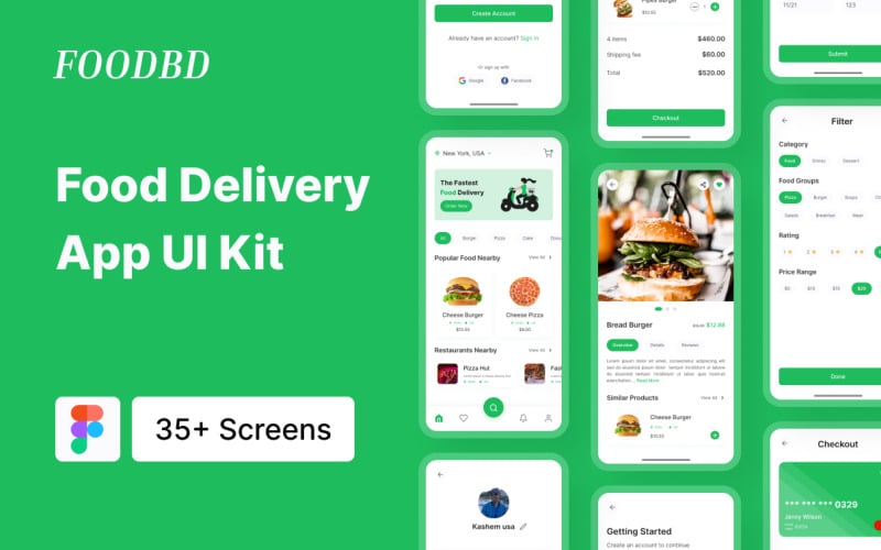 FOODBD - Food Delivery App UI Element