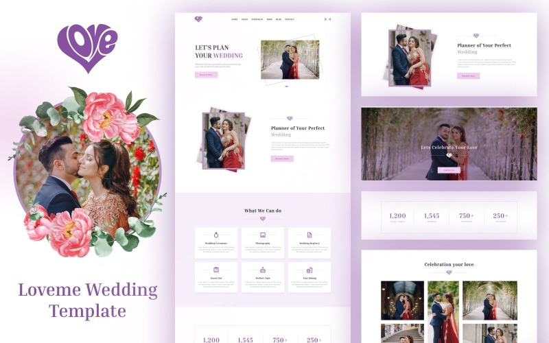 Love Me | Wedding UI Design Template UI Element