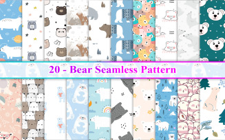 Bear Seamless Pattern, Bear Pattern, Animal Seamless Pattern