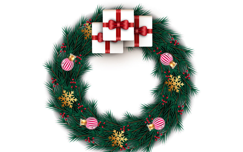 Christmas wreath decoration Illustration