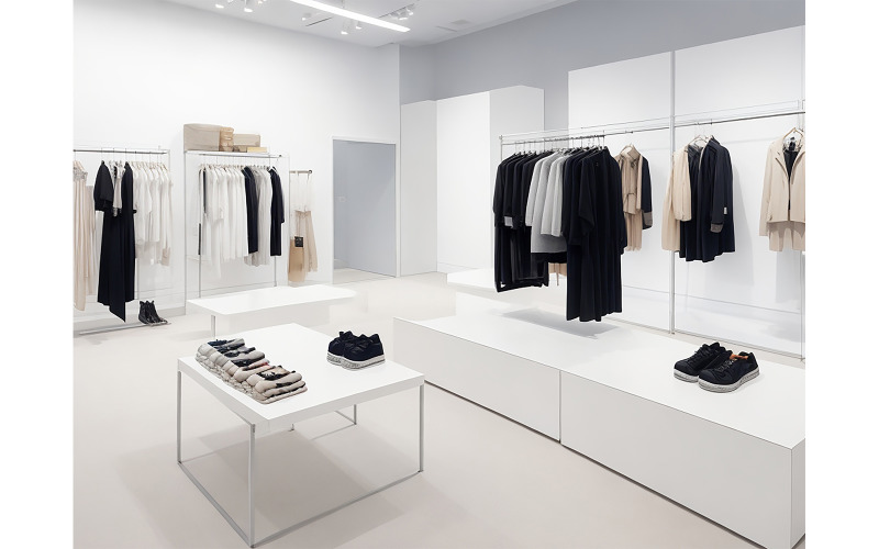 Clothing Product Showcase In Showroom #14 Illustration