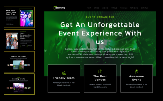 Identity – Event Planner & Celebrations Management Next.js Template.