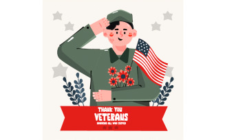 Organic Flat Veterans Day Illustration