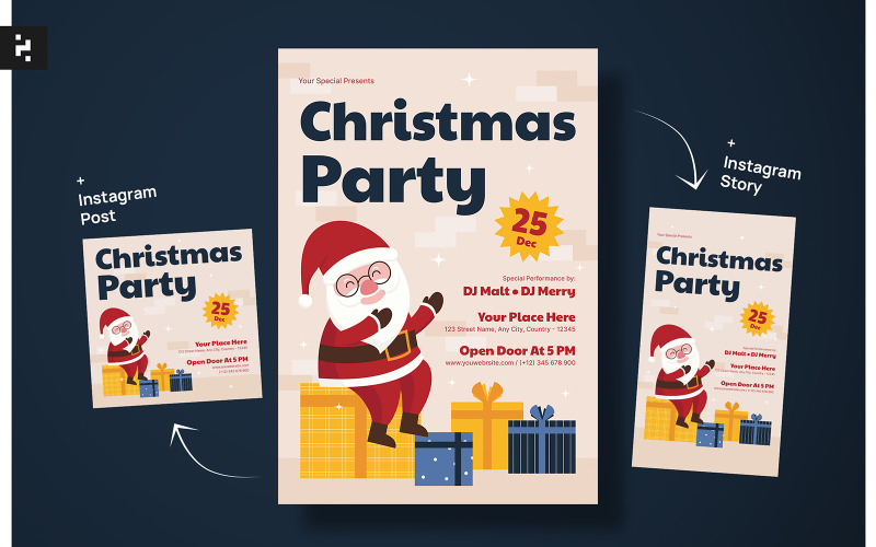 Christmas Party Event Flyer Corporate Identity