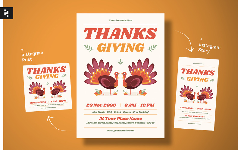 Classic Thanksgiving Flyer Corporate Identity